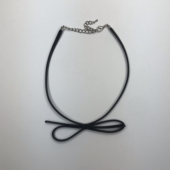 Leather Bow Choker Necklace - Picture 2 of 2